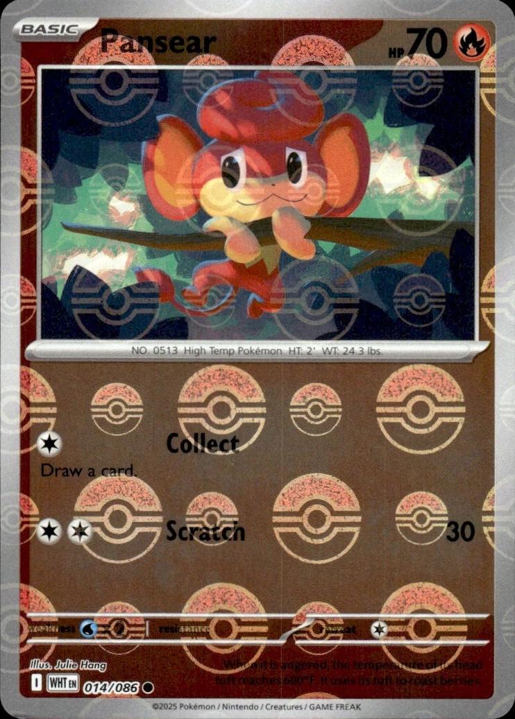 White Flare Pansear [Poke-Ball] Pokémon card